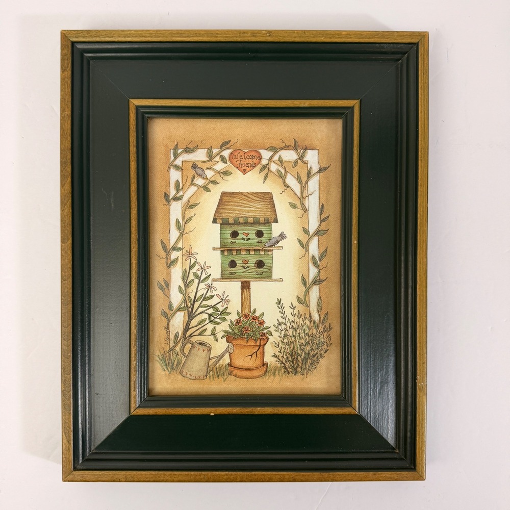 Linda Spivey Birdhouse Series Framed Print Welcome Friends Cottagecore Wall Art - Picture 11 of 11